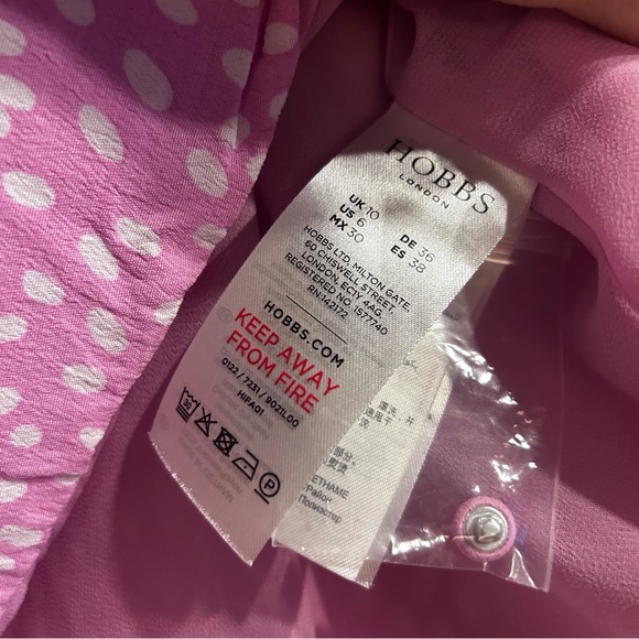 Hobbs London gabrielle pink spotted printed midi skirt - Picture 8 of 11